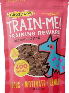 Crazy Dog Train-Me! Training Reward Dog Treats 16 Oz., Bacon Regular