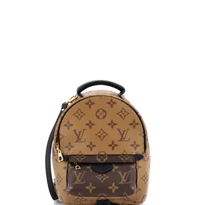 Pre-owned Louis Vuitton Canvas Coated Backpacks Palm Springs Backpack Reverse Monogram Canvas Mini by Rebag