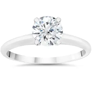 5/8ct Lab Created Diamond Solitaire Engagement Ring 14k White Gold