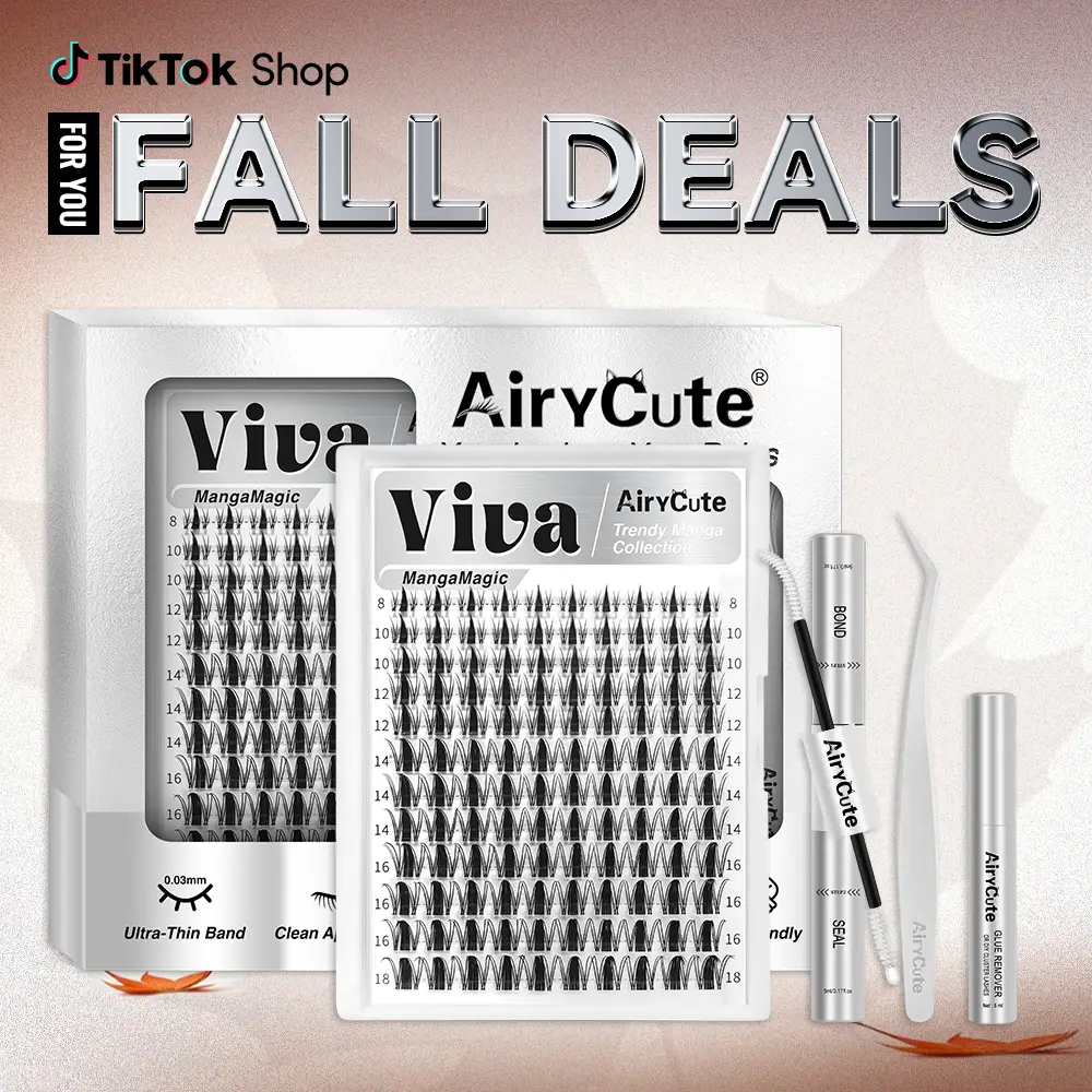 Viva | AiryCute MangaMagic Collection Upgrade U Lashes with Ultra-Dense, Waterproof, Long-Lasting Lashes | Fairy | Fashion Wet Look | Beginner-Friendl