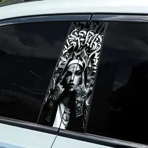 2 Dark Tattoo Nuns Car Decals - Waterproof, Scratch Resistant Vinyl Stickers, Car Vehicle Decoration, Easy to Apply and Remove, Self-Adhesive for Cars, Motorcycles