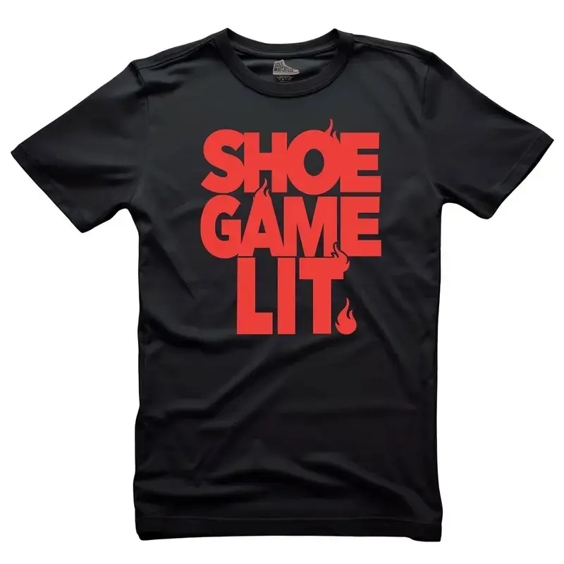 Sneakerhead Graphic Tee Shoe Game Lit Black Cotton T-Shirt Urban Streetwear Fashion Top Cool Hypebeast Style Casual Tee Perfect Gift for Sneaker Lovers Hype Clothing