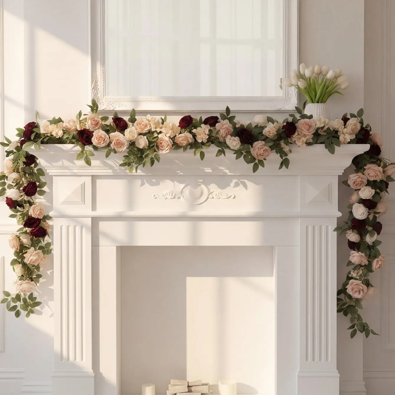1pc 180cm Realistic Rose Vine Decoration, High-End 13 Head Decorative Vine for Indoor Outdoor Home Office Wedding Wall Hanging Desk Top, Fake Flower Vine, Artificial Flowers For Outside, Faux Flower Decoration, Flower Design Decorations