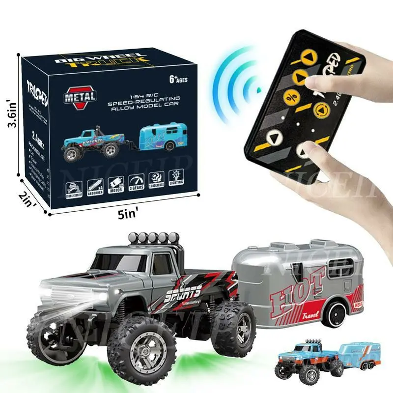 1/64 Mini Scale RC Monster Truck, Metal Body Stomper Toy Vehicle for Kids (Toys & Hobbies, Classic & Novelty Models)