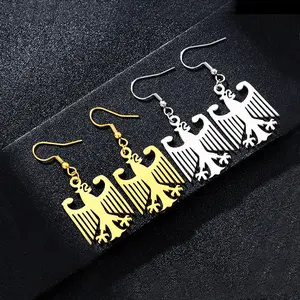 Fashion Light Luxury Stainless Steel German Eagle Fish Hook Earrings