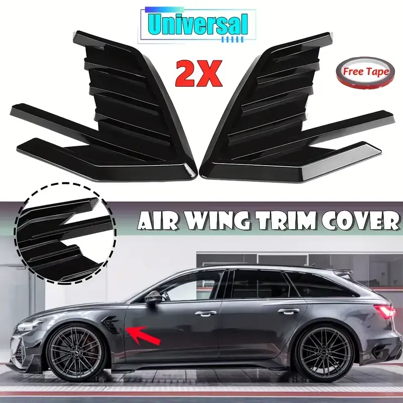 Car Air Flow Fender Hood Cover TrimSide Wing Decals Body Shark Gil