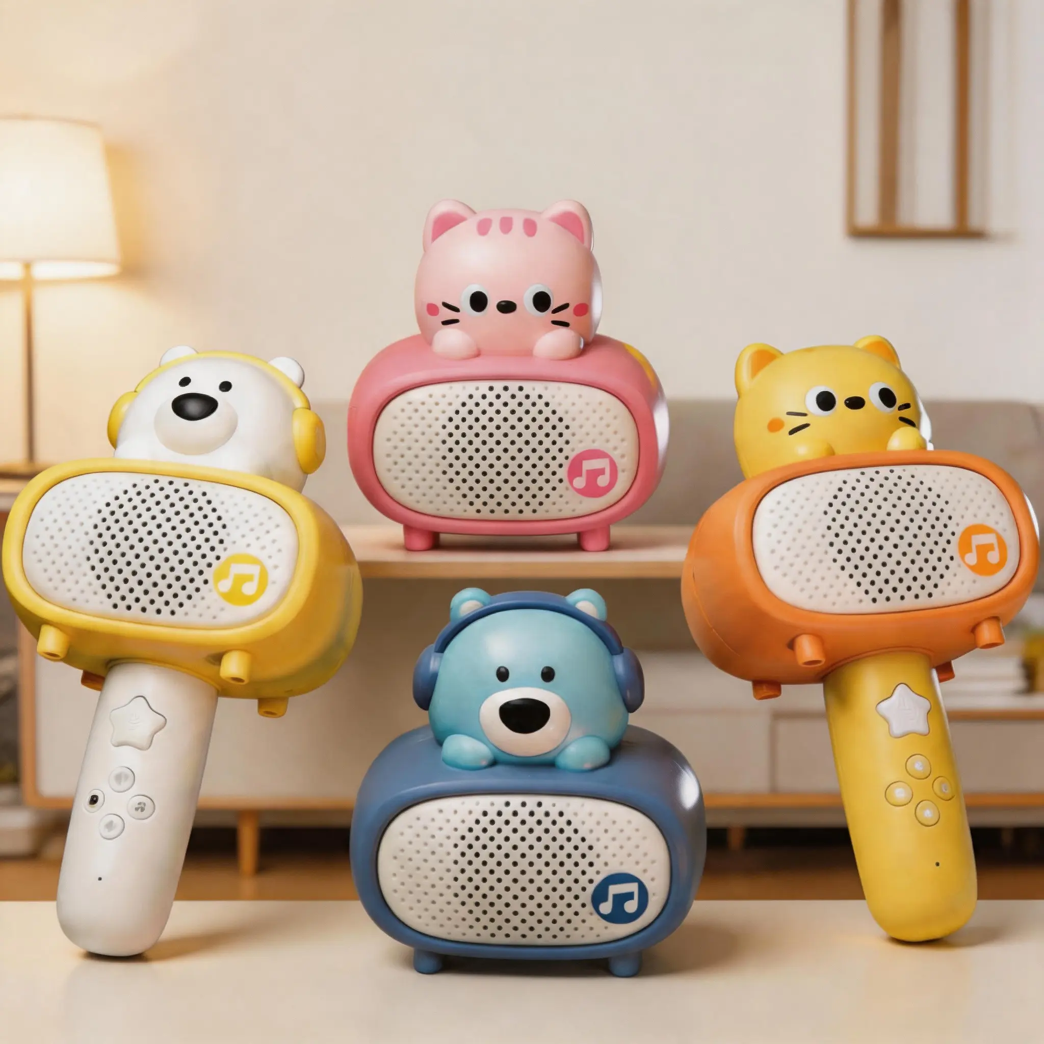 Kid's Portable Magnetic Karaoke Microphone Toy,Built in music,with Bluetooth connectivity! Boosts your child's happiness and confidence,Kpop festival giftcreativity birthday,Christmas,Eastergift for kids Toddler Musical Instruments Set LED lights musical