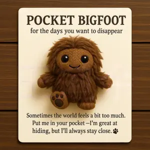 Emotional Pocket Bigfoot Plush Doll, Huggy Positive Energy Bigfoot, Mini Huggable Bigfoot, Soft Stuffed Toy, Perfect Gift, Soft Adorable Stuffed