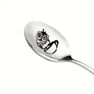 Owl Design Coffee Spoon, Stainless Steel Coffee Spoon, Cute Spoon for Coffee Lover, Tableware, Cutlery, Utensils, Birthday Gift, Housewarming Gift