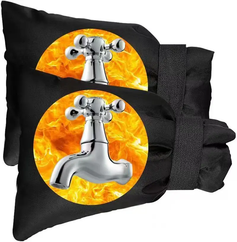 Outdoor Faucet Cover Socks for Winter Freeze Protection 5.9 W x 8.3 H Hose Bib Covers for Wall Taps Outside Waterproof Frost Free Insulated Spigot Cover 2 Pcs Faucet Socks Black