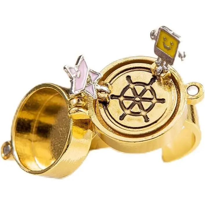 2Pcs Upgraded BFF Rings Magnetic Buckle and Bettler Rotating Bearings Anime Rings for Best Friends Cartoon Aesthetic Jewelry
