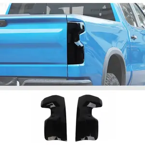 Tail Light Taillight Rear Light Garnish Cover Trim Fit Fit for 2022 2023 2024 2025 Chevy Silverado Exterior Accessories Blackened(Smoked Black)