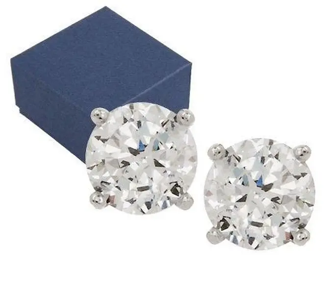 Diamonique 100-Facet 1.00 cttw Stud Earrings, Platinum Clad Diamonique 100-Facet 1.00 cttw Stud Earrings, Platinum Clad