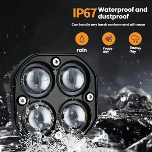 3 Inch Clover Waterproof LED Work Light, Off-Road Car Modification, Motorcycle Dual Color Fog Lamp, Model Xinghao Usk-U001