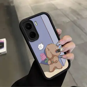 1 Piece 13C little dog holding flowers Entertainment Ready Comfortable feel For Xiaomi Redmi 13C Case With Impact Resistant