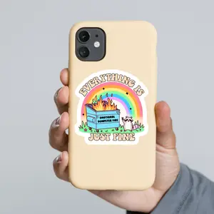 Everything Is Just Fine Dumpster Fire Sticker