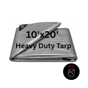 10x20 Heavy Duty Tarp Ideal for Canopy Tent Replacement Covering Wood Boats Belongings etc Durable Waterproof
