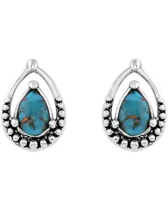 Montana Silversmiths Women's Oyster Turquoise Silver Teardrop Earrings - Er5123
