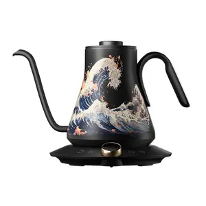 Cocinare Electric Gooseneck Kettle with Temperature Control, Pour Over Coffee & Tea, 1200W for 180-sec Quick Boil Time, Stainless Steel Kettle Water Boiler, 30oz/0.9L (FLOW M9 Black)