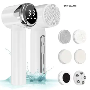 Electric Facial Cleanser, 6 Replacement Heads, Skin Care Tool, Face Massager, Unisex, Ideal Gift, Facial Skin Cleaning Device