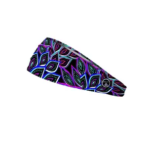 RAVEbandz The Pro - Wide Stretch Headband (Peacock Feather)
