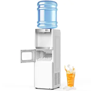 COWSAR Water Dispenser with Ice Maker Function, Top Loading Hot and Cold Water Cooler for 5 Gallon Bottle - Includes Child Safety Lock - Water Machine for Home, Office, Garage - Black