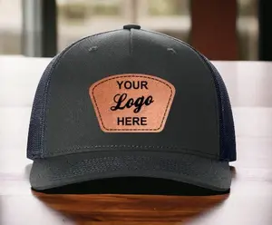 Custom Leather Patch Hat Richardson 112 Trucker Mesh Hat
