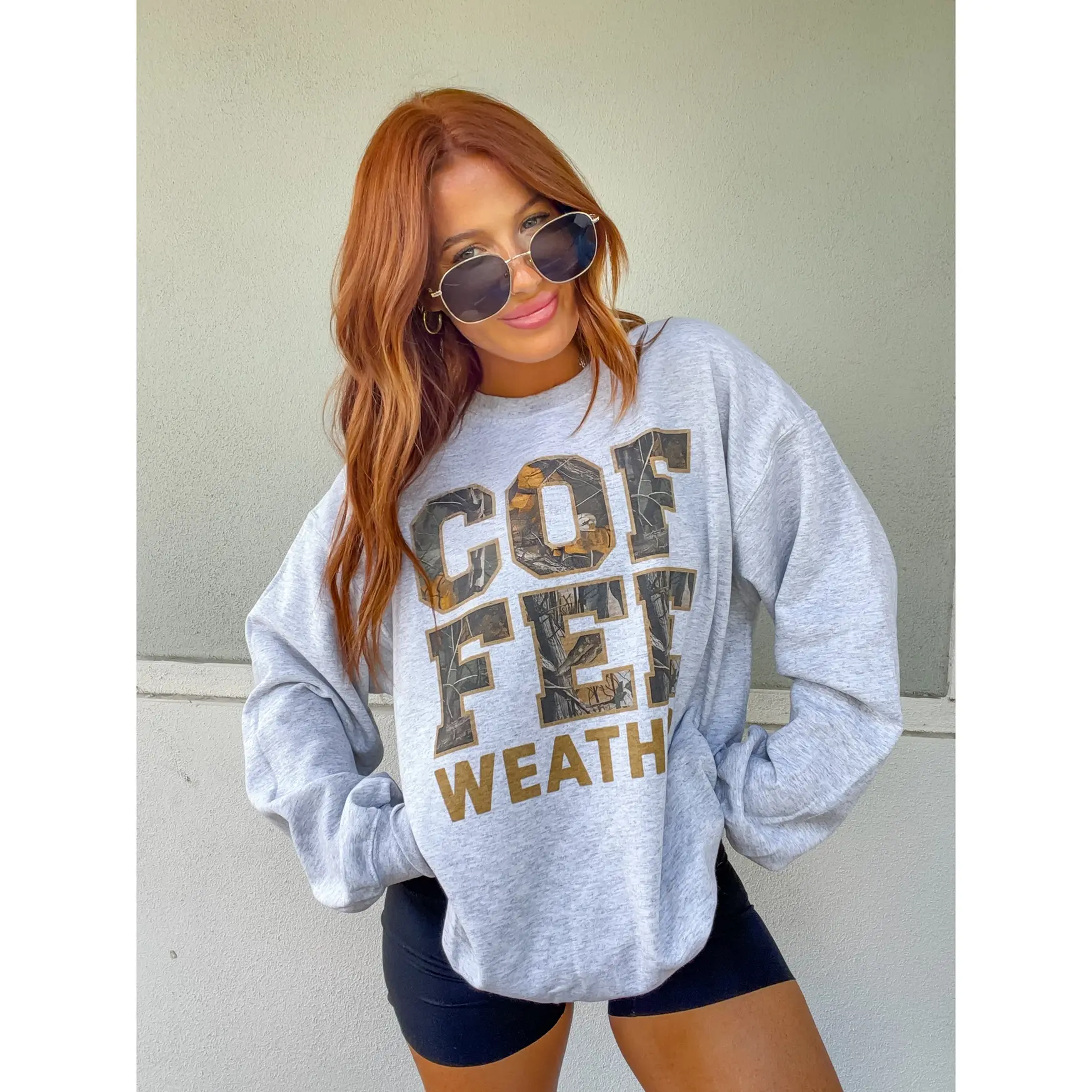 Camo Coffee Graphic Top