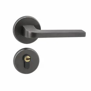 Sand Door Handle Set, Simple Style, Lockable, Easy Installation, Suitable for Bedroom, Bathroom, Indoor Wooden Doors