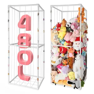 Extra Large Stuffed Animal Storage for Corner Organizer, Premium ABS Material with Elastic Cord Hold Up to 200 Plush Toys,Stuffed Zoo Animal Holder for Playroom-Birthday Gift for Nursery