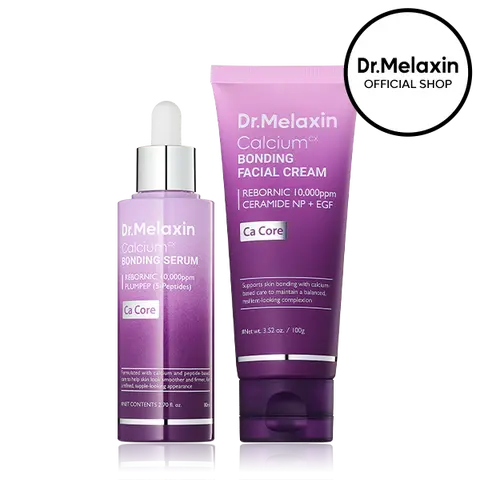 [Dr.Melaxin Official] Calcium Bonding Serum & Cream Duo, 2-Piece | REBORNIC Calcium, Ceramide & EGF | Barrier Care, Firming & Plumping for Bouncy, Healthy-Looking Skin | Korean Skincare
