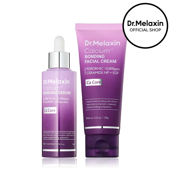 [Dr.Melaxin Official] Calcium Bonding Serum & Cream Duo, 2-Piece | REBORNIC Calcium, Ceramide & EGF | Barrier Care, Firming & Plumping for Bouncy, Healthy-Looking Skin | Korean Skincare