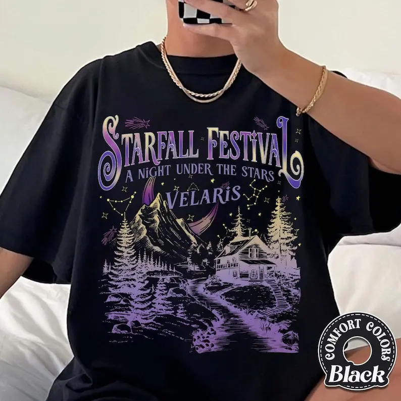 Velaris Starfall Festival Comfort Colors T-Shirt, SJM ACOTAR Merch Shirt, The Night Court, Rhysand Cassian Feyre Fan Apparel, Court Of Dreams
