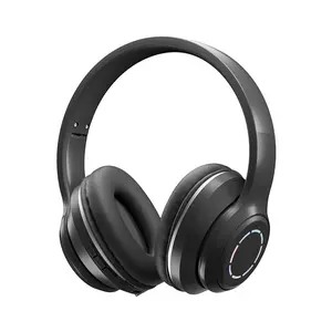 Over-Ear Wireless BT5.3 Headset with Built-in Microphone, 180hrs Standby Time, LED Light, High Fidelity Audio, Foldable Design, Rechargeable Battery, Adjustable Sponge Cushion, Detachable Cable for Phones, Tablets