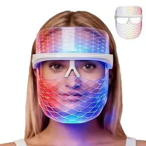 Red Light Therapy for Face, 7 Color LED Face Mask, Blue Amber Modes, Rechargeable Portable Skincare, Facial Pro Glow Mask, Skin Rejuvenation Device, Facial Beauty Instrument