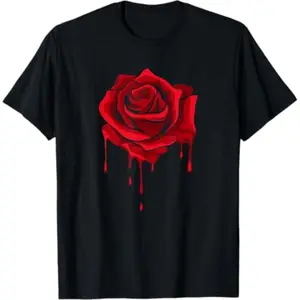 Casual T-shirt Red Melting Rose - Garden Gardener Botanist Flowers Rose T-Shirt Graphic Graphic Tees