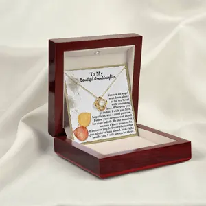 Gift for Granddaughter - An Angel - Love Knot Pendant Necklace, Perfect for Birthday, Christmas, Graduation, Elegant & Trendy Necklaces for Every Occasion - Perfect for Gifts, Daily Wear, or Special Events | Shop Now!