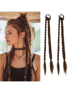 Synthetic Long Straight Wig — "Sweet & Cool" Style — Featuring Braided and Twisted Accents — Women's Hair Accessory