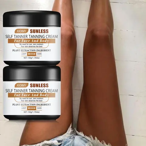 Self Tanner Cream Balm, 2 Counts Deep Moisturizing Body Self Tanner, Sunless Tanning Glow Cream, Skin Care Product for Women & Men, Fake Tan