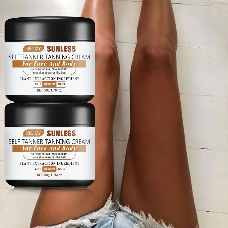 Self Tanner Cream Balm, 2 Counts Deep Moisturizing Body Self Tanner, Sunless Tanning Glow Cream, Skin Care Product for Women & Men, Fake Tan