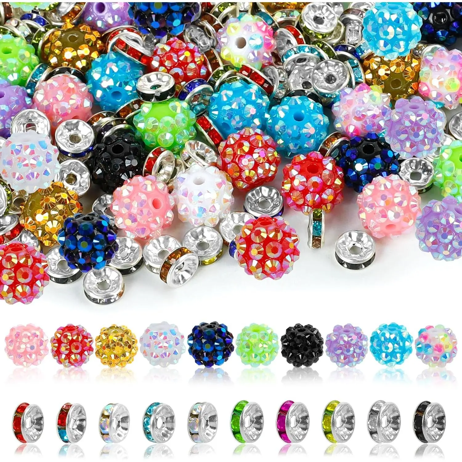 250-Count Durable Spark Rhinestones - Focal Spacers for Beadable Pens, DIY Beading & Jewelry Making (Toys & Hobbies), Durable Beads, Spacer Beads