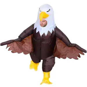 Adult Inflatable Bald Eagle Costume, Fun Independence Day Parade Patriotic Theme Set, Inflatable Hawk Mascot Clothing, Novelty Suit