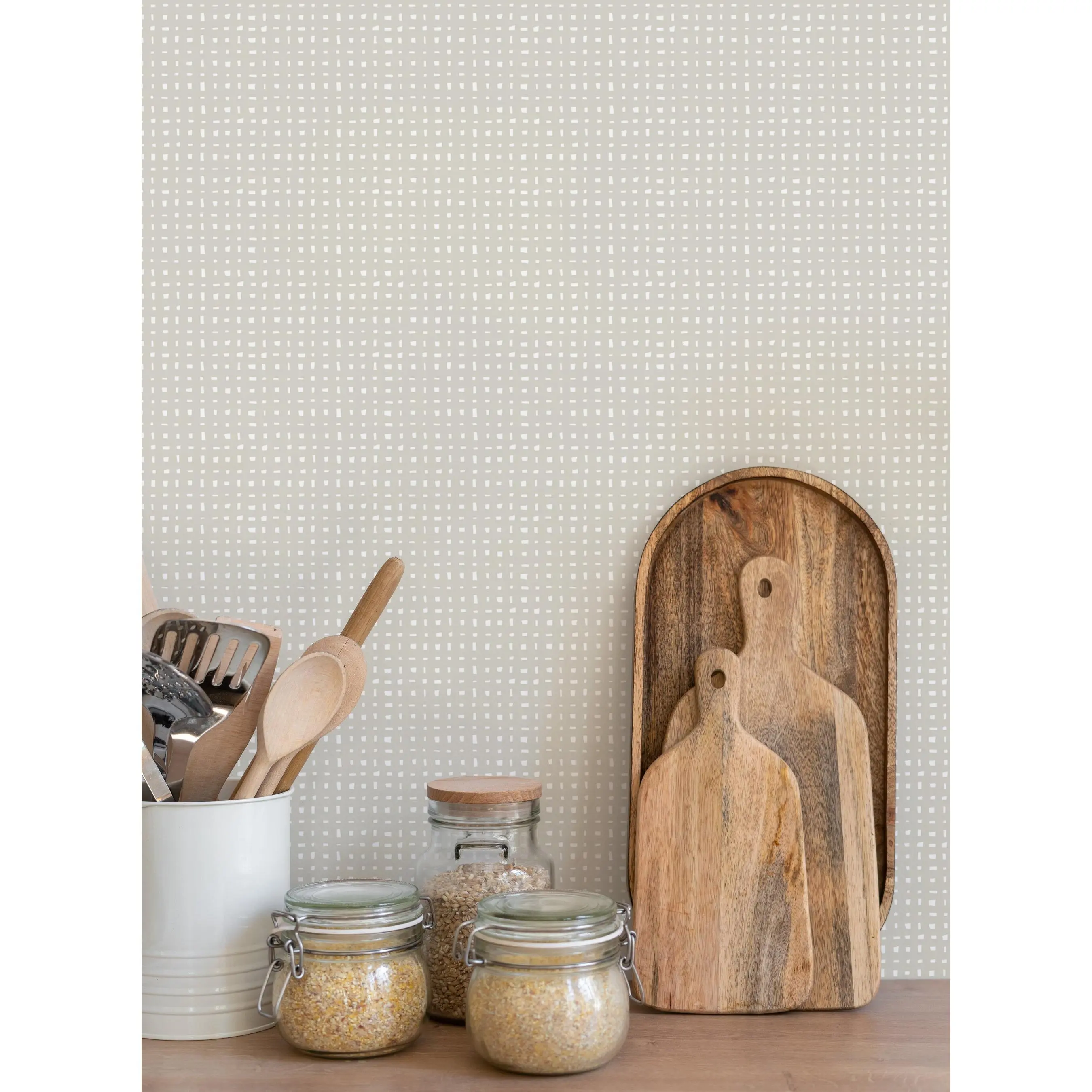 Burlap Hash Pattern Peel and Stick Wallpaper