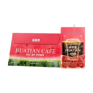 HUATIAN Watermelon C Black Coffee 7 Packs 140g Low Calorie Zero Fat No Sugar 15% Real Watermelon Juice Vitamin C Equivalent to 8 Watermelons Refreshing Fruit Coffee