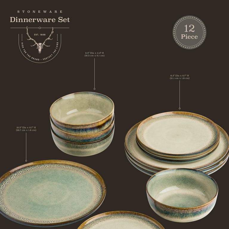 {AUTHENTIC} Yellowstone 12-Piece Ceramic Dinnerware Sets - variations yellowstone  dinnerware plate  bowl