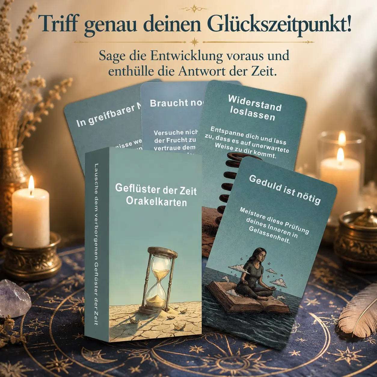 German Oracle Cards, 54 Time-Related Tarot Cards, Divination Tool, Event Outcome Prediction, Spiritual Guidance, Perfect Gift, Premium Cards