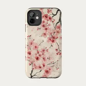 Cherry Blossom Phone Case 02, Flower Pattern Cover, Protective Tough Case, Watercolor Cherry Blossom, Gift for Her, Sakura Phone Case,phone Case Suitable for Iphone 11/12/13/14/15/16/17 Pro Promax Plus Air and Samsung S22/S23/S24/S25 Plus Ultra Fe