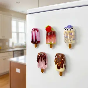Cute Ice Cream Lollipop Refrigerator Magnets Set, Kitchen Decor, Office Organization, Cabinet Door Decoration, Home Workplace Fridge Magnet