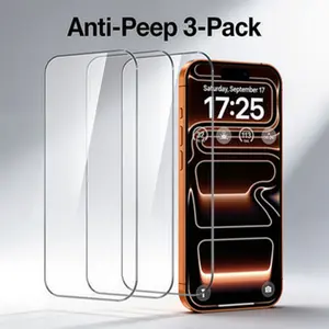 3-Pack Privacy Protective Screen Protector for iPhone 17/17 Pro/17 Pro Max, Full Coverage Anti-Spy Tempered Glass Film, Ultra Clear Anti-Peep Screen Protector