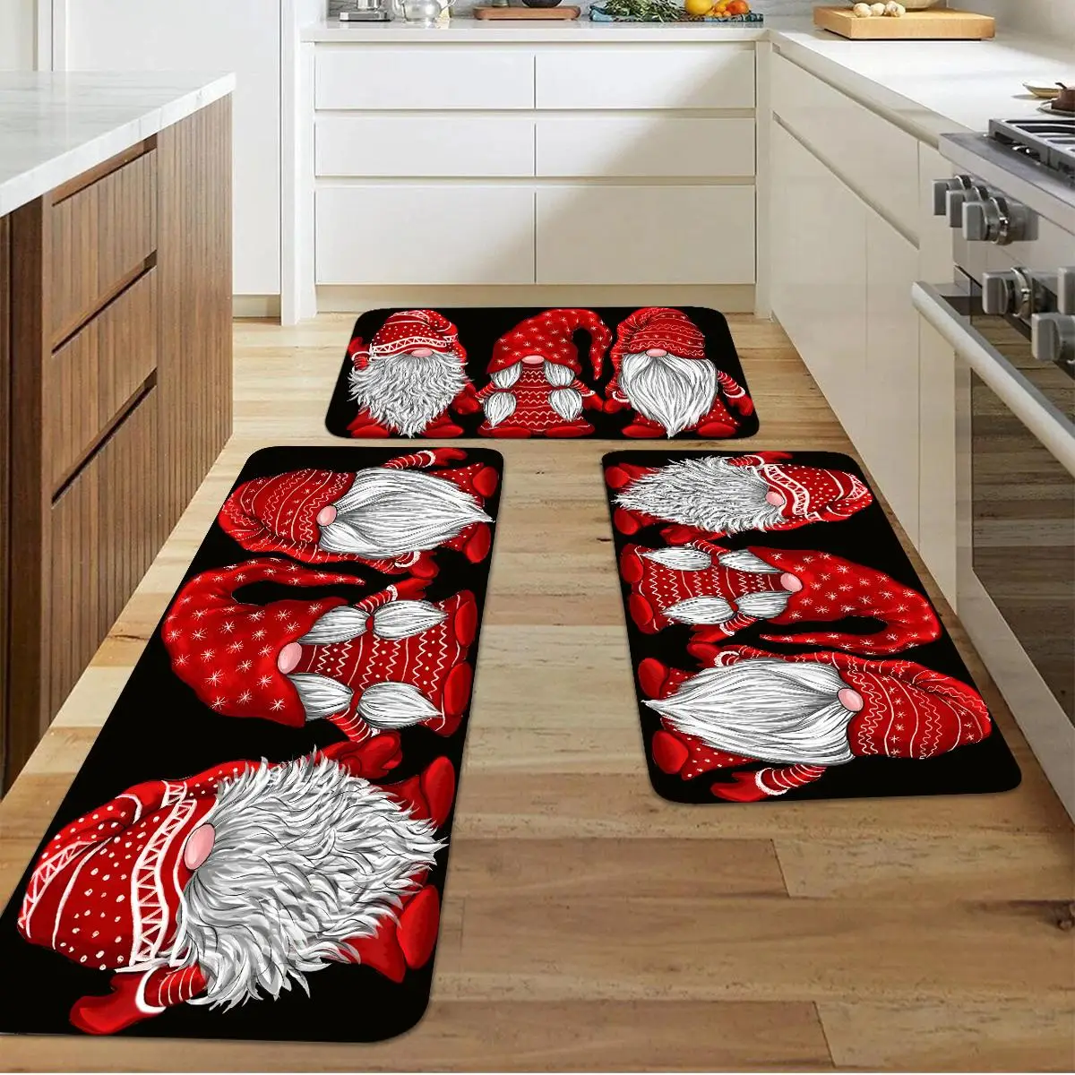Modern Style Santa Claus Pattern Design Rug Mat, 1 Count Novelty Soft Durable Dustproof Indoor Mat, Classic Non-slip Mat For Home Decor